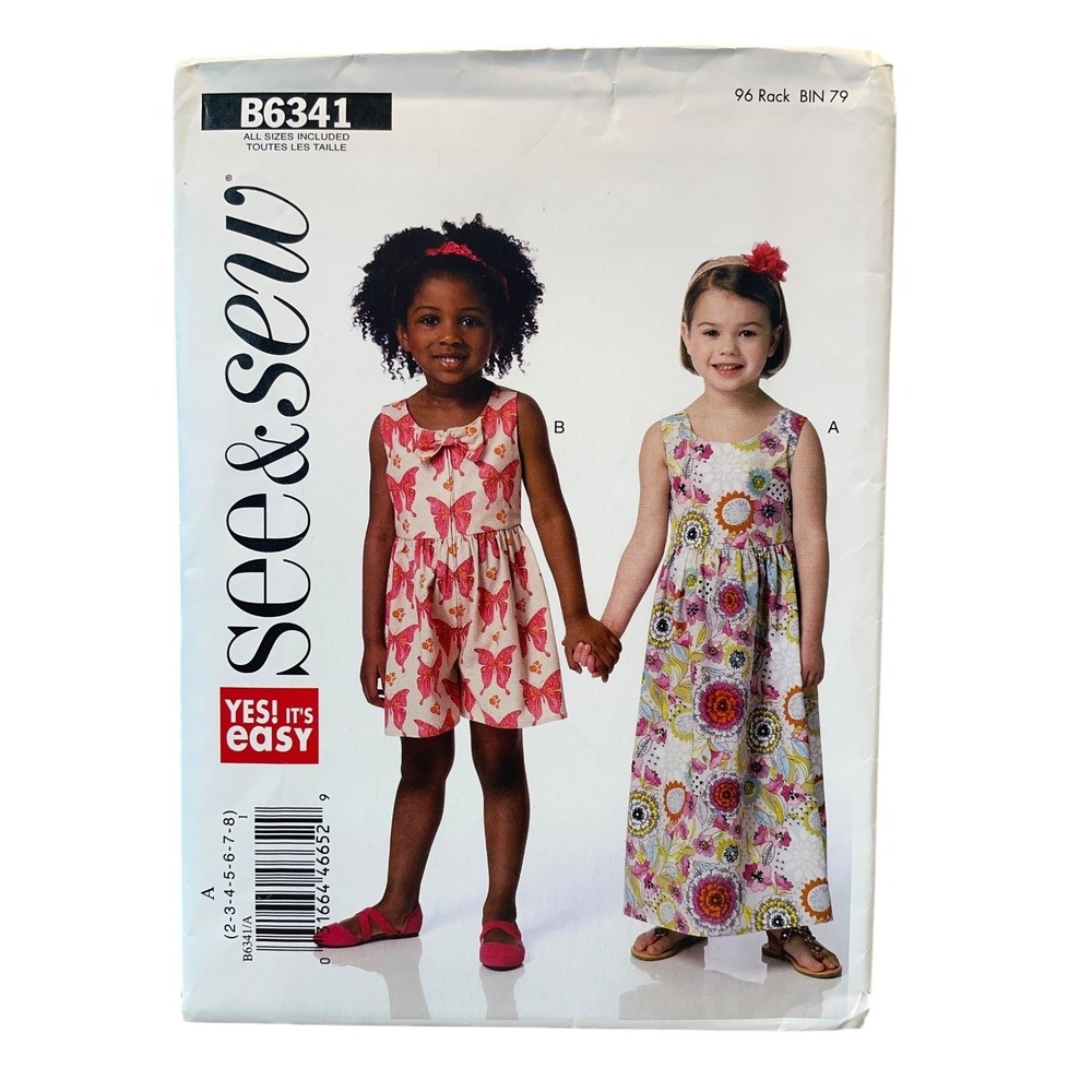 Butterick B6341 Girls Dress & Culottes Sewing Pattern Sizes 2-8